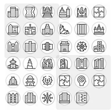 35 Regular Line Editable High Resolution Vector Icons from Complex Suite Illustrazione stock