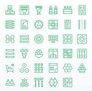 35 Regular Line Pixel Aligned Retina Ready Vector Icons from Arrangement Suit Stock Illustration