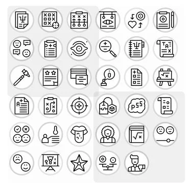 35 Regular Line Pixel Optimized Designs for Assessment High Resolution Vect.. Stock-Illustration