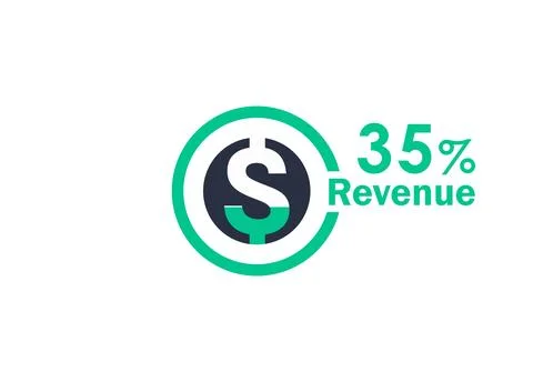 35% revenue design vector image Stock Illustration
