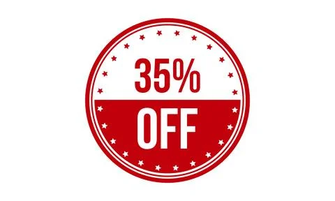 35% Off Rubber Stamp. Red 35% Off Rubber Grunge Stamp Seal Vector Illustratio Stock Illustration