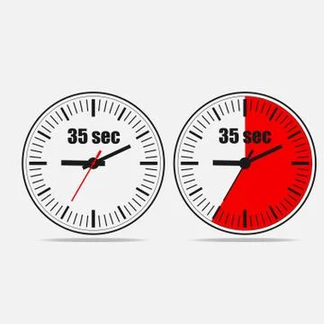35 seconds clock icon Stock Illustration