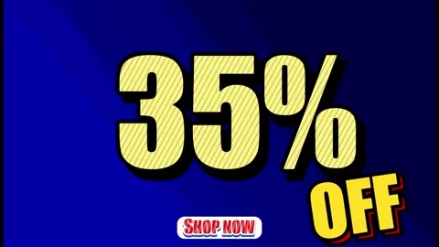 35% OFF SHOP NOW - Seamless looping Swing banner text promotion animation effect Stock Footage 288186326