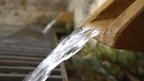 3/5 Slowmotion Drinking Clean Fresh Water Flowing from the Tap Stock Footage 248828891
