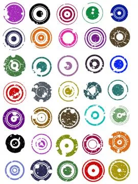 35 Splatted Circles Illustrazione stock