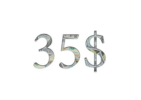 $ 35. Us dollar banknotes. The texture of the money. Isolated on white backgr Stock Photos