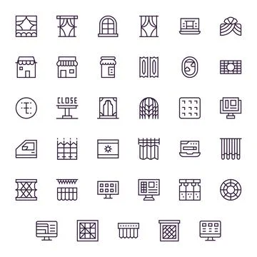 35 Vector Icons for Window featuring Retina Ready Display Perfect Regular L.. イラスト素材