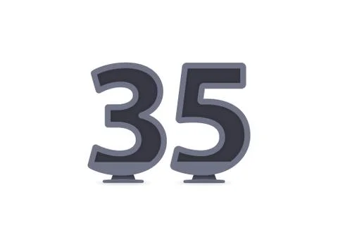 35 vector number design. For logo, brand label, design elements, corporate id Illustrazione stock