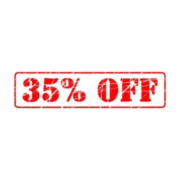 35% off on white background. thirty five Percent Off Promotional Advertising Stock Illustration