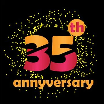 35 Year Anniversary Vector Template Design Illustration - Vector Stock Illustration