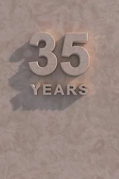 35 years 3d text Stock Illustration