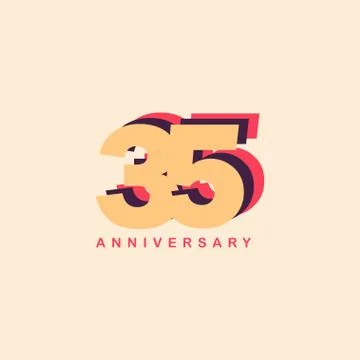35 Years Anniversary Vector Template Design Illustration Stock Illustration