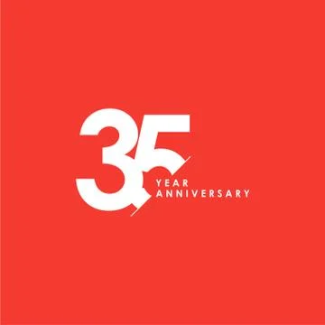 35 Years Anniversary Vector Template Design Illustration Stock Illustration