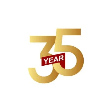 35 Years Anniversary Vector Template Design Illustration Stock Illustration