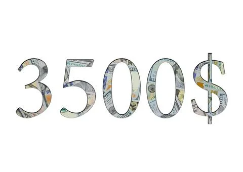 $ 3500. Us dollar banknotes. The texture of the money. Isolated on white back Stock Photos