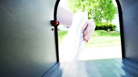3549 Mail Being put In Mail Box from Inside, 4K Stock Footage 50122712