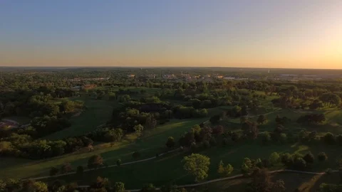 3.56 Manhattan Golf Course Flying Foward Over Course 003822 Stock Footage 90258512