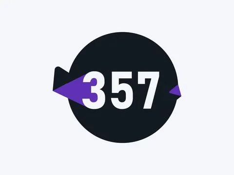 357 Number logo icon design vector image. Number logo icon design vector imag Stock-Illustration