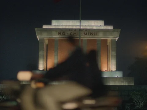 35MM 2K EXT. DUSK HANOI , VIETNAM- HO CHI MINH MAUSOLEUM - MS Stock Footage 75375541