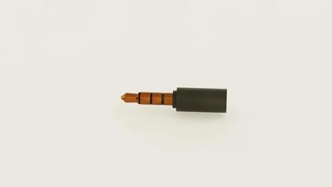 3.5mm Audio Jack Connector Plug Headphone Adapter 3D Render Stock Photos