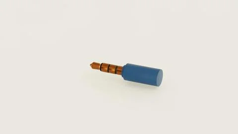 3.5mm Audio Jack Connector Plug Headphone Adapter 3D Render Stock Photos