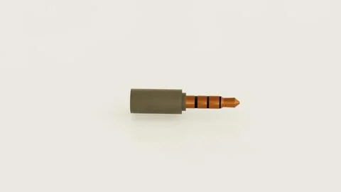 3.5mm Audio Jack Connector Plug Headphone Adapter 3D Render Stock Photos