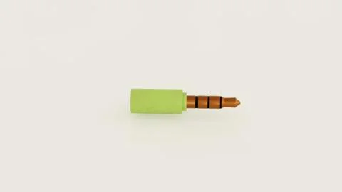 3.5mm Audio Jack Connector Plug Headphone Adapter 3D Render Stock Photos