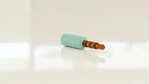 3.5mm Audio Jack Connector Plug Headphone Adapter 3D Render Stock Photos