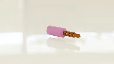 3.5mm Audio Jack Connector Plug Headphone Adapter 3D Render Stock Photos