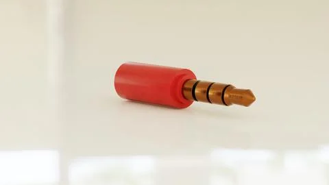 3.5mm Audio Jack Connector Plug Headphone Adapter 3D Render Stock Photos