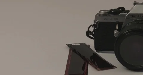 35mm Camera - Pentax - Pan - with Negatives Stock Footage 84871593