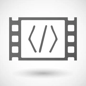 35mm film frame with a code sign 库存插图
