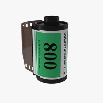 35mm Film Roll Green 3D Model 3D Model