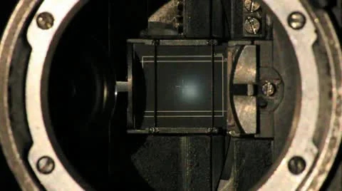 35mm Movie Camera - Shutter with Film Inside (slow motion) Stock Footage
