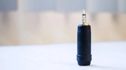 3.5mm stereo plug adapter close up Stock Photos