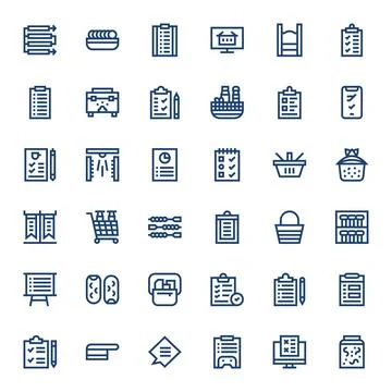36 256x256 Bold Line PIXEL Perfect Vector Icons for Items Projects Stock Illustration