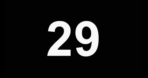 36. 4K Resolution. Countdown of 36 seconds, with black background Stock Footage 235912736