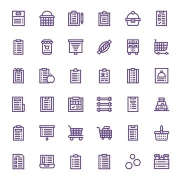 36 Bold Line Display Perfect Vector Icons tailored for Items Retina Ready i.. Stock Illustration