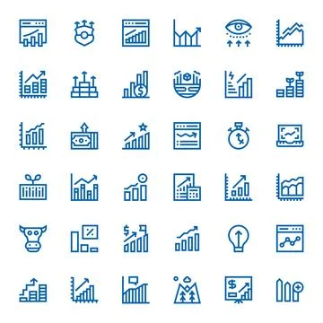 36 Bold Line Editable Designs for Rising High Resolution Vector Icons Ilustración de archivo