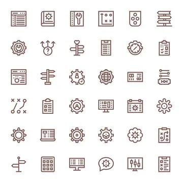 36 Bold Line Grid Fitted 256x256 Vector Icons from Options Suite Stock-Illustration
