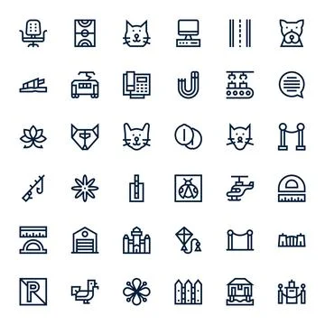 36 Bold Line PIXEL Perfect High Resolution Vector Icons from Line Suite Illustrazione stock