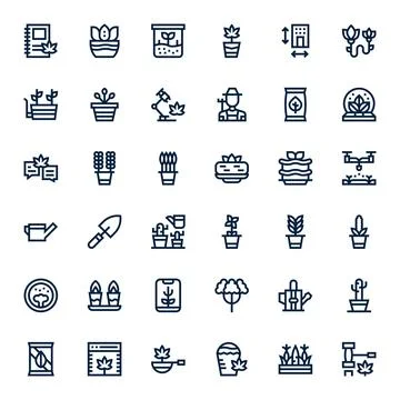 36 Bold Line Vector Icons from Grow in 64x64 Editable Quality Illustrazione stock