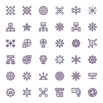 36 Bold Line Vector Icons for Hub in crisp Retina Ready Pixel Optimized res.. 스톡 일러스트