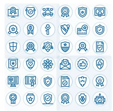 36 Display Perfect 256x256 Vector Icons for Trustworthy in elegant Bold Lin.. Illustrazione stock