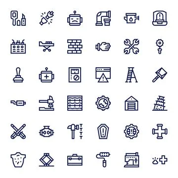 36 Editable Bold Line Vector Icons designed for Repair Interface Ilustración de archivo
