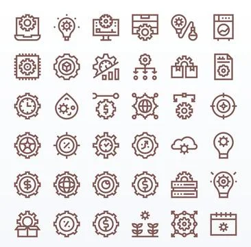 36 Editable Bold Line Vector Icons designed for Optimization Interface Illustrazione stock