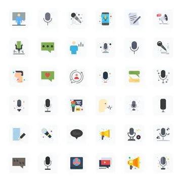36 Flat Display Perfect Vector Icons tailored for Commentary 64x64 interface Stock Illustration