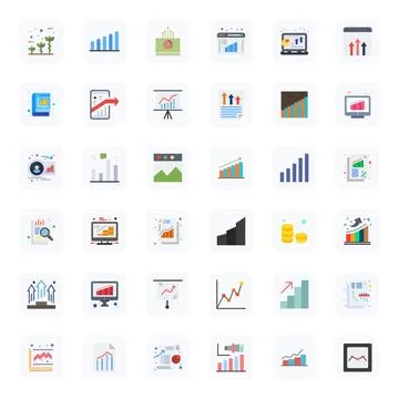 36 Flat Pixel Optimized Vector Icons tailored for Increasing High Resolutio.. Stock Illustration