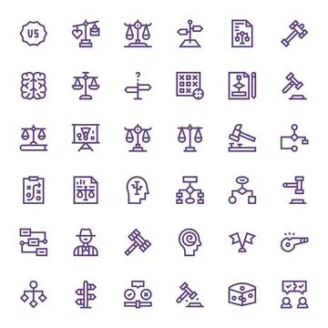 36 High Resolution Vector Icons for Decision in Detail Enhanced Bold Line F.. 스톡 일러스트