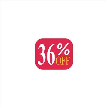 36 offer tag discount vector icon stamp on a white background Stock Illustration
